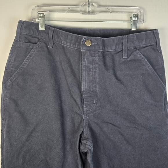 Carhartt Men's Navy Carpenter Painyers Pants Heavy Duck Material Loose Fit 36x34 - Picture 3 of 14